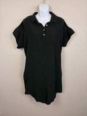 Thread & Supply Double Cloth Ruffle Sleeve Cotton Dress - Size Large